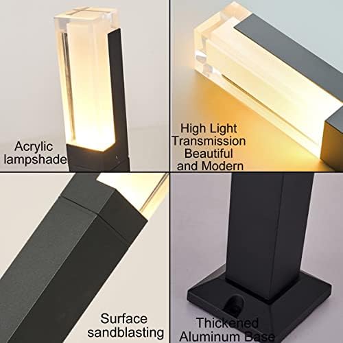 ZTWLEED 2 Pieces LED Outdoor Street Light,6W Black Outdoor Light Cube,Warm White 4000K IP65 Waterproof,60CM LED Outdoor Lighting for Paths Patio Garden Lawn Driveway Yard AC220V