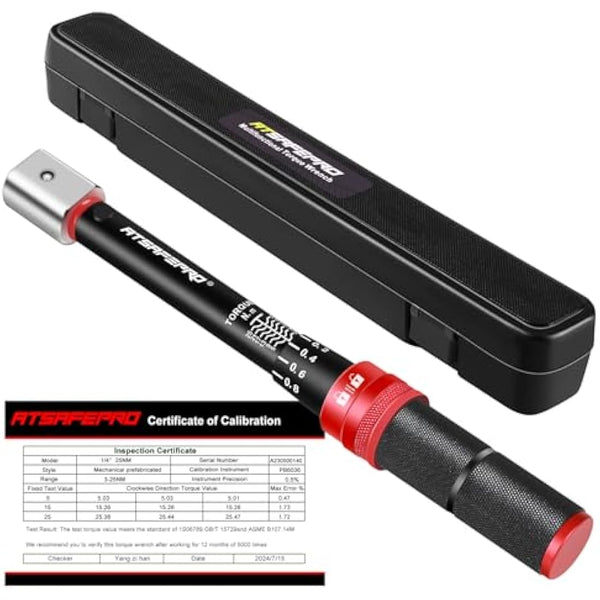ATsafepro Open End Torque Wrench 3-25 Nm, 9×12mm Adjustable Bike Torque Wrench for HVAC Mini Split,Refrigeration System,Bike and Motorcycle Maintenance