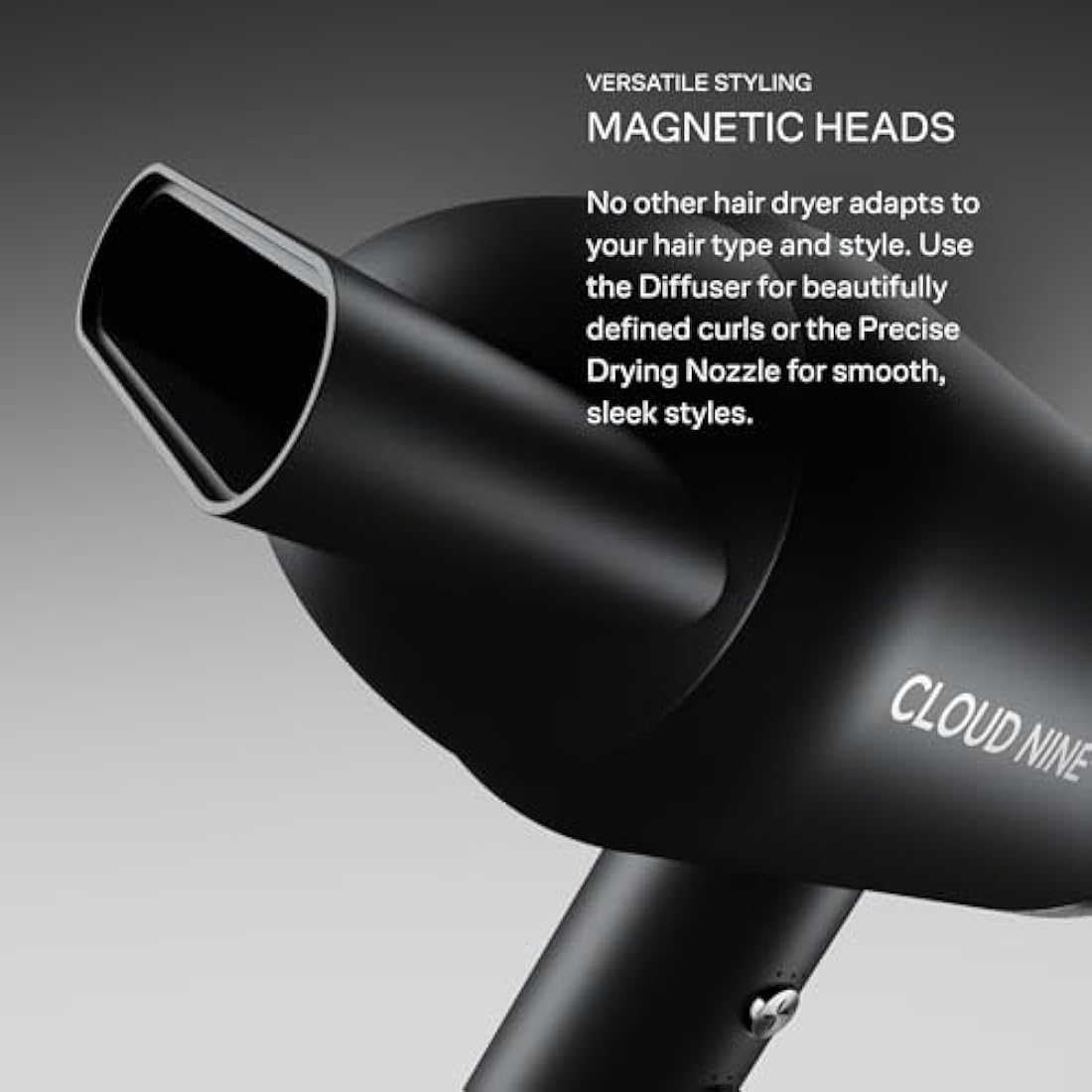 CLOUD NINE The Airshot Pro Hair Dryer | Powerful Salon Self Clean Mode Long Lasting Temperature Control | Eco Precision Motor Magnetic Diffuser | 1600W Lightweight & Portable