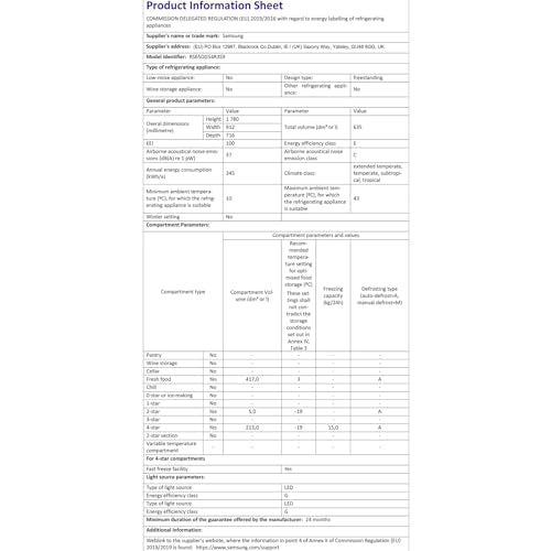 Samsung Series 7 SpaceMax RS70F66KCTEU 634L Smart American Fridge Freezer, Silver