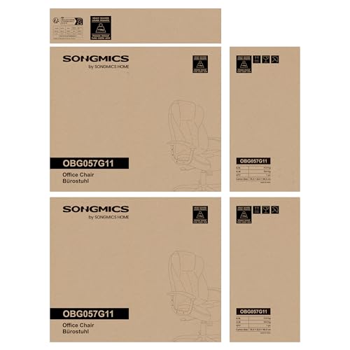 SONGMICS Office Chair, Desk Chair, Gaming Chair with Armrests, Swivel Computer Chair, Executive Office Chair, Adjustable Height, Tilt Function, Home Office, Study, Ink Black OBG57BUKV1