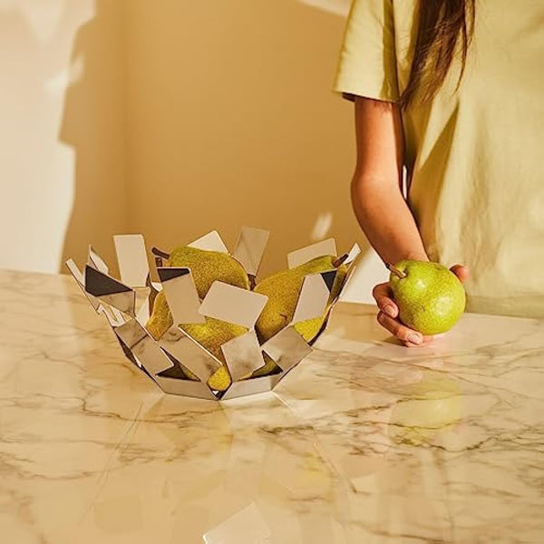 Alessi La Stanza Dello Scirocco Fruit Holder in 18/10 Stainless Steel Mirror Polished,27.3 x 12.7 x 27.3 cm, Silver
