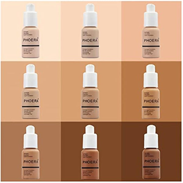 Aquapurity Phoera® Full Coverage Foundation Soft Matte Oil Control Concealer 30ml Flawless Cream Smooth Long Lasting (109 MOCHA)