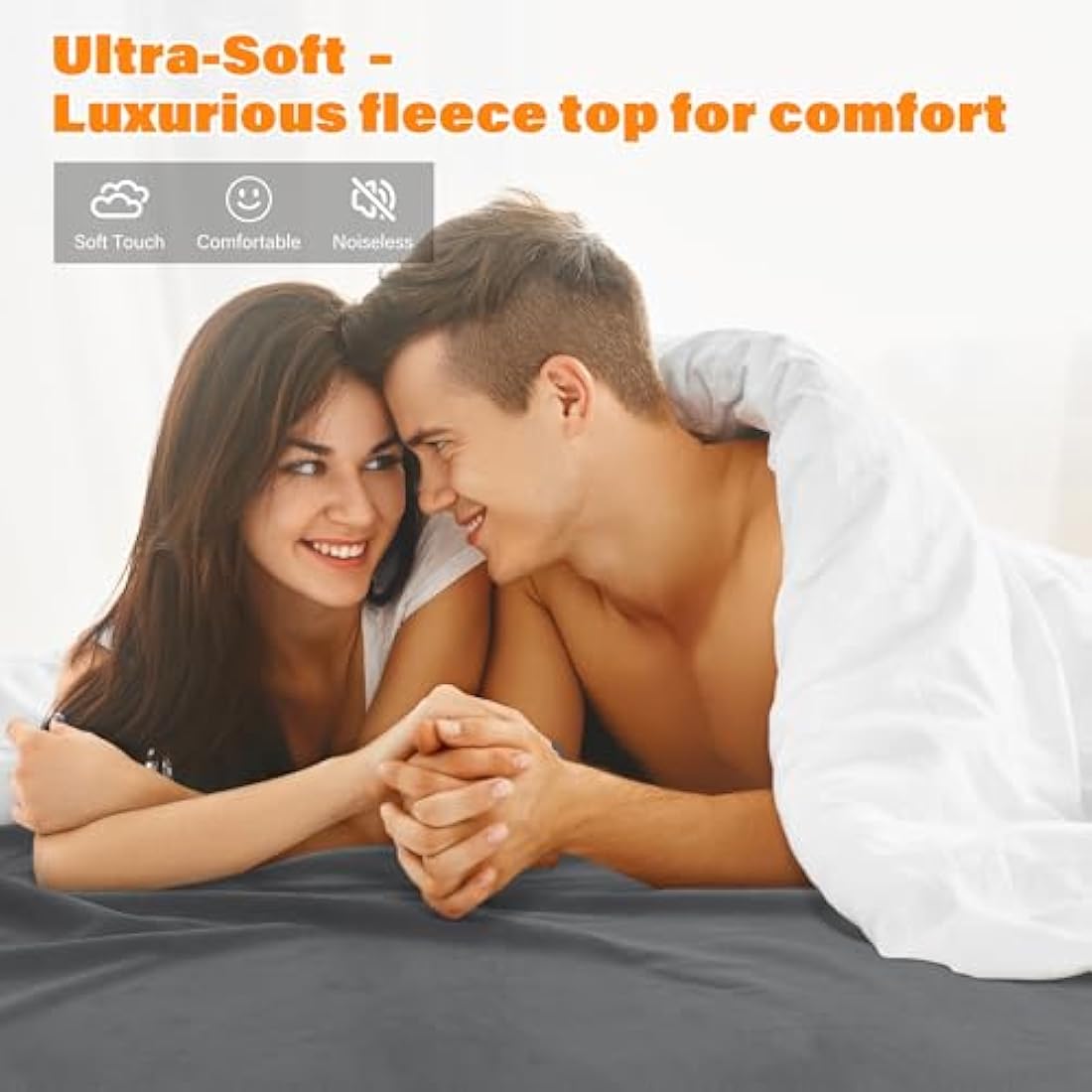 Catalonia Classy Waterproof Bed Blankets, Squirt Blanket for Love Washable, Bed Cover for Couples, Leakproof Blanket Pad for Adults, 203 x 229cm Taupe/Grey