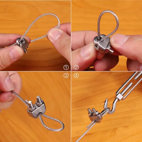 JIZZU 37PCS Garden Wire for Climbing Plants, 30M 304 Stainless Steel Wires with Vine Eyes, 2mm Garden Wire Heavy Duty with Turnbuckle Wires Tensioner, Wire Rope Kit for Outdoor Hanging, Fence