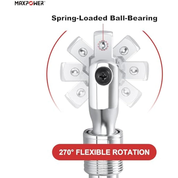 MAXPOWER Breaker Bar Telescopic, 1/2-Inch Drive Breaker Bar Extendable Flex Handle, Length Adjustment 430mm-570mm