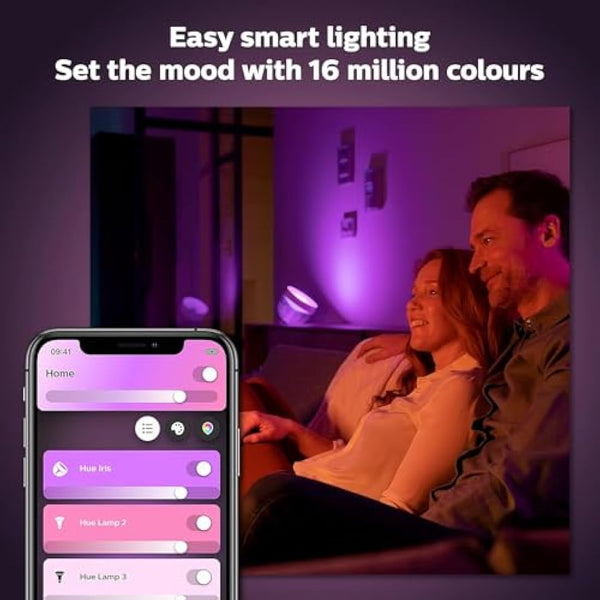 Philips Hue Iris White and Colour Ambiance Table Lamp Smart Lighting. [White] with Bluetooth. Works with Alexa, Google Assistant and Apple HomeKit, 1 Count (Pack of 1)