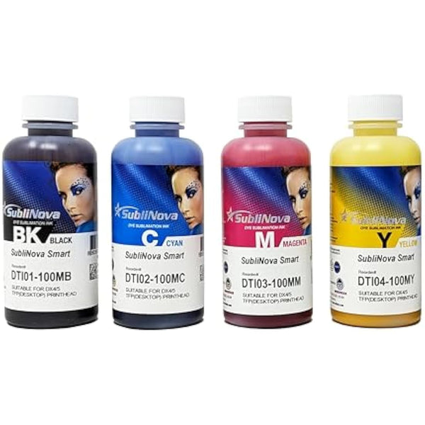Ink Tec Sublinova Smart DTI Dye Sublimation Inks (4 Colour Set (C,M,Y,K), 100ml)