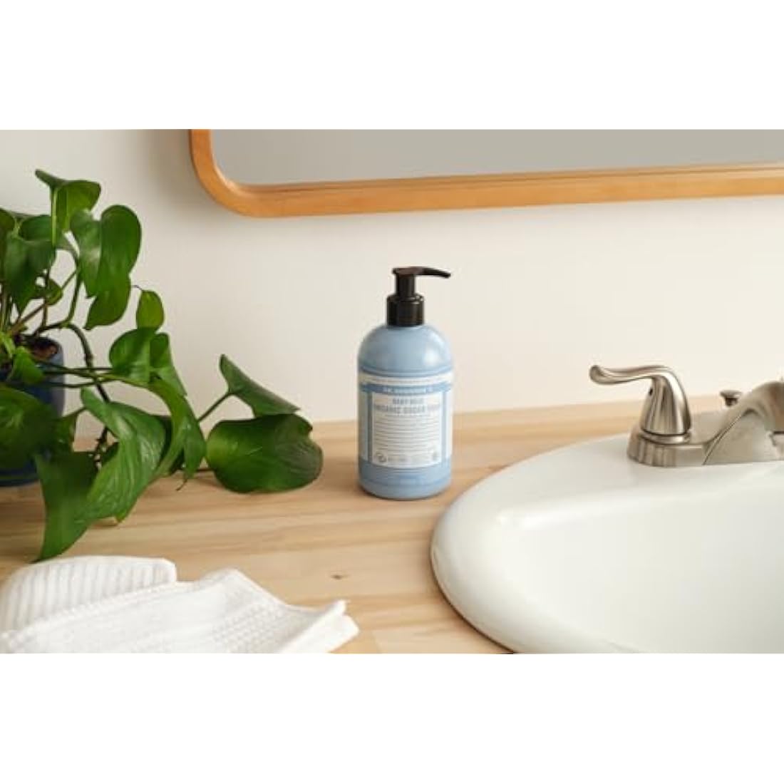 Dr Bronner’s 4-in-1 Organic Unscented Baby Sugar Soap, Made with Organic Oils, Sugar and Shikakai Powder, For Hands, Body, Face & Hair, Fair Trade Certified & Vegan Friendly, 335ml Recycled Pump Bottle