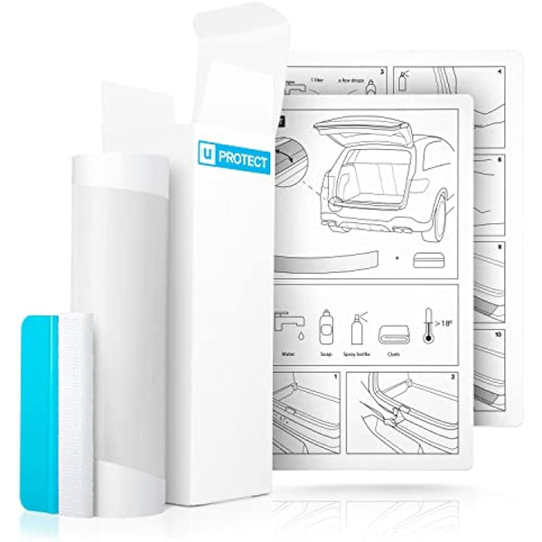 uProtect Car Bumper Protector Full Set for BMW 3 Series Touring 6 (VI) F31 I 2015-2019 - Rear Bumper guards for cars, anti scratch, Paint Protector For Sill Lip - Transparent Glossy