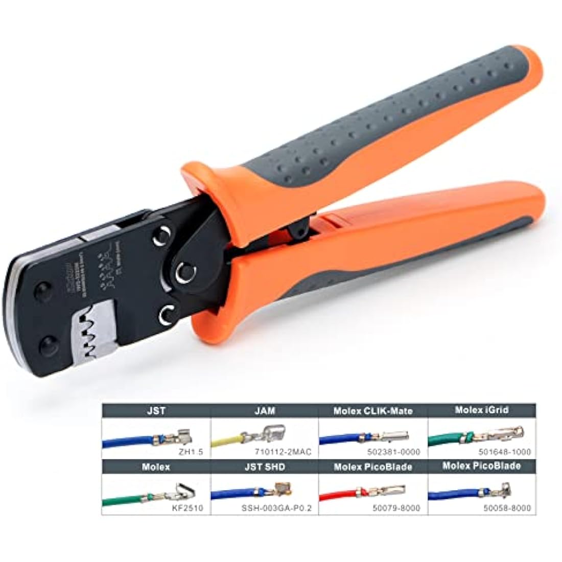 iCrimp Micro Connector Pin Crimping Tool 0.03-0.5mm² Ratcheting Crimper for D-Sub, Open Barrel suits Molex, JST, JAE