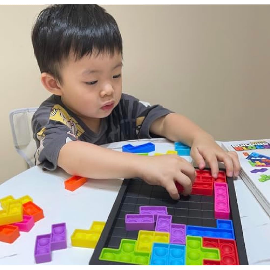 Fidget Jigsaw Pop Game - Satisfying Sensory Anti Stress Popping Puzzle Toy - Stress Relief Squishy Logic Challenge for Kids, Adults for Relaxing - Children's Brain Game - Ideal for special needs - New