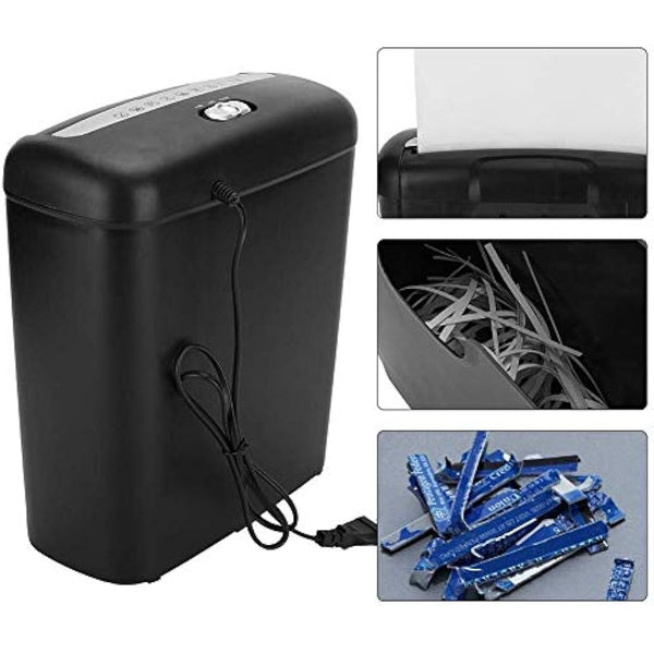 Electric Shredder, 6 Sheet Strip-Cut Paper and Credit Card Shredder for Home or Small Office Use 220V 10L Removable Bin (UK plug)