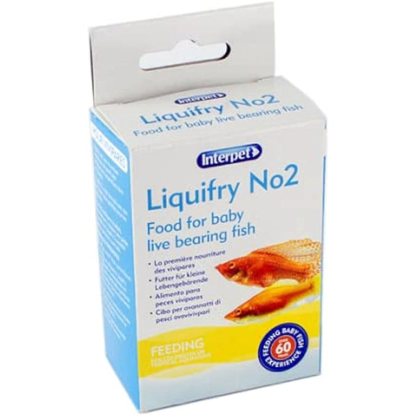 Interpet Liquifry No. 2 - Safe Nutrition for Baby Live Bearing Fish Fry, Food Particles Suspended in Liquid, White, 25 ml (Pack of 1)