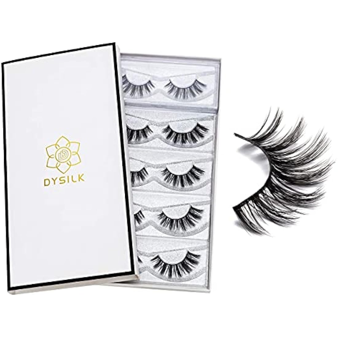 DYSILK 5D Eyelashes Wispies Handmade False Eyelashes Pack Extension Thick Long Reusable Soft Makeup Natural Look Fake Eyelashes