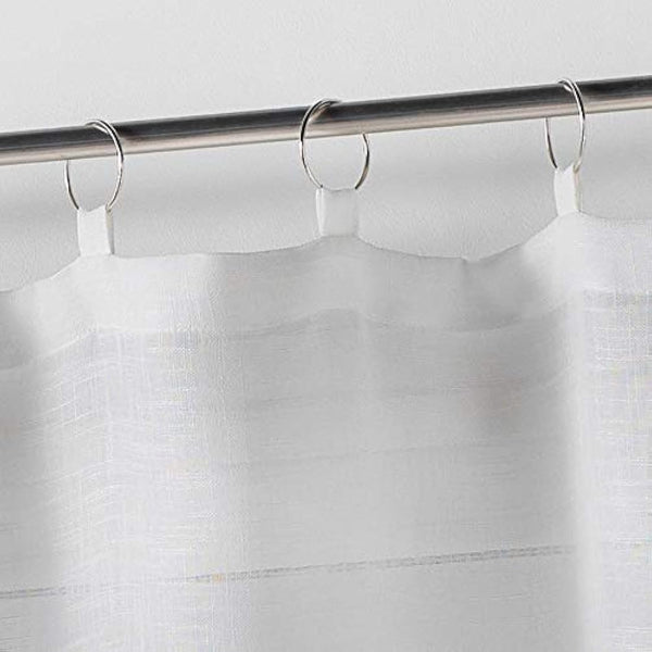 Douceur d'Intérieur Pair of Straight Curtain Rods 2 x 70 x 200 cm Milza White