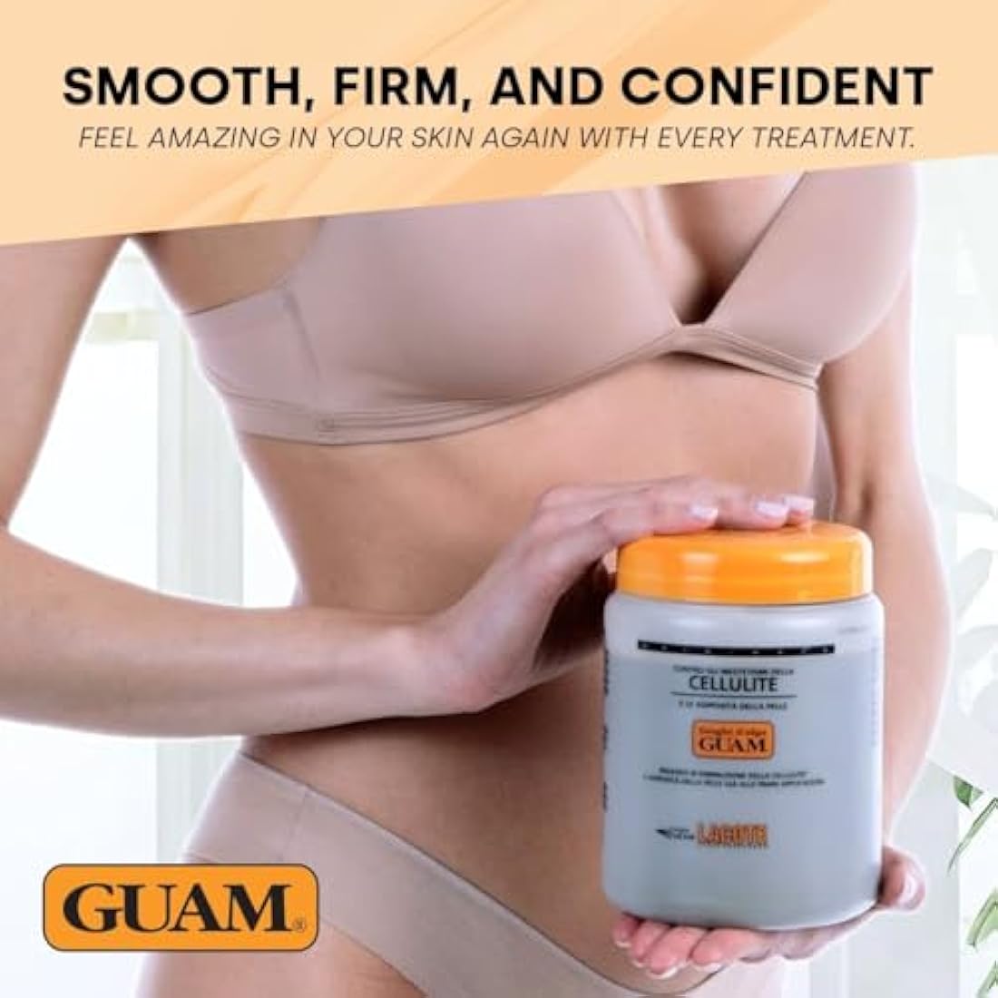 GUAM Seaweed Mud Anti Cellulite Treatment for Legs & Thighs - 1kg Natural Tightening Hot Body Mask - Skin Firming Antioxidant Cellulite Remover to Reduce Imperfections, Improves Tone & Elasticity