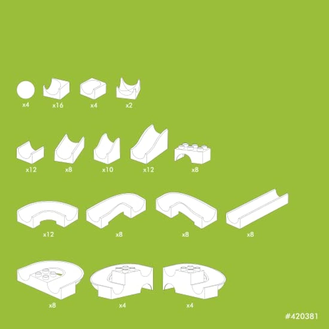 Hubelino 420381 Run Element Expansion set- 128 pieces- Compatible with Popular Building Block Systems- for Ages 4 and Up (Made in Germany)