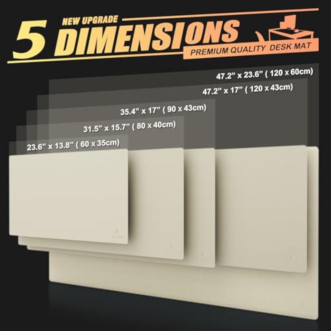 K KNODEL Large Office Leather Desk Mat, Mouse and Keyboard Pad, Computer and Laptop Mat, Desktop Protector and Cover, Writing Pad and Blotter (90x43cm, Ivory Cream)