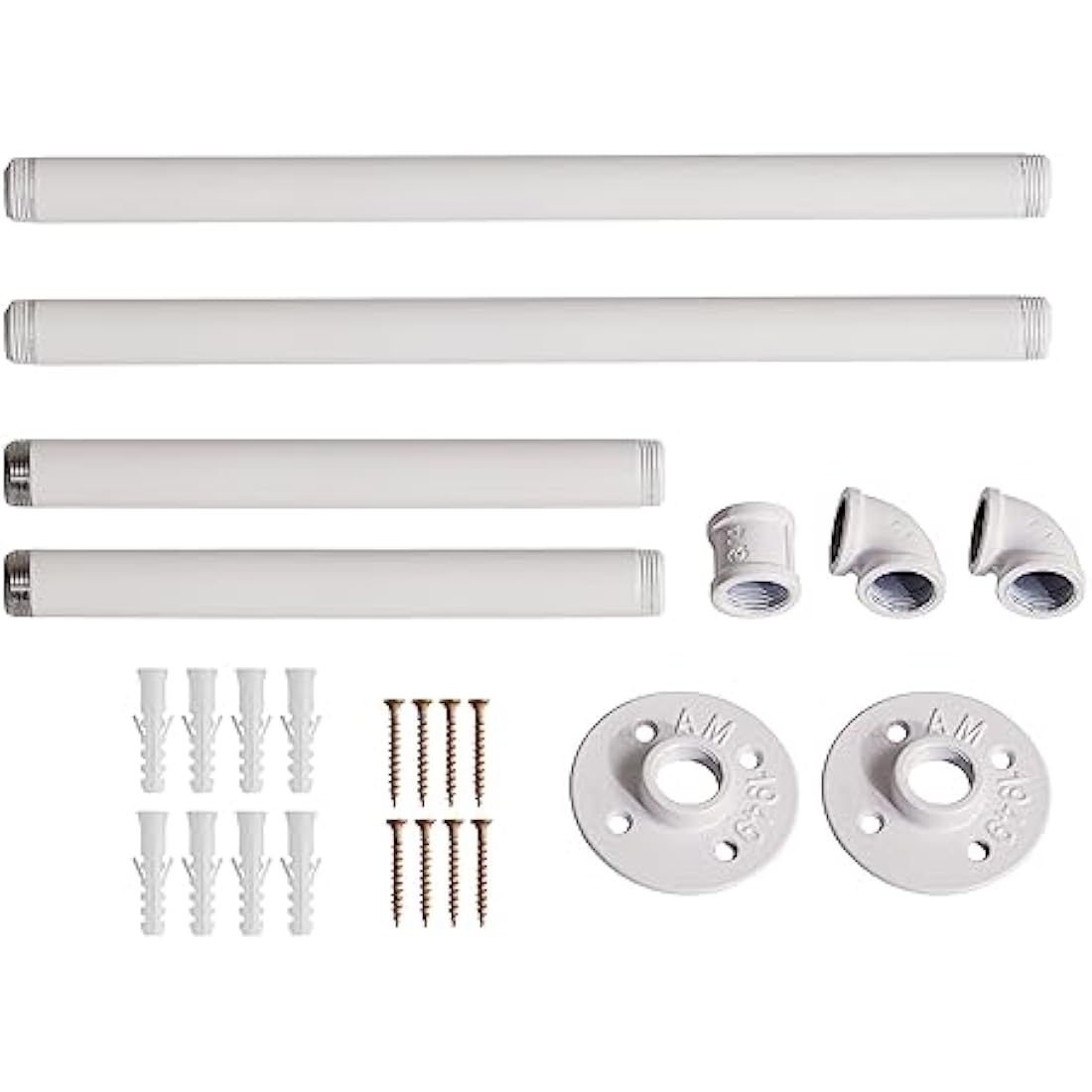 IBUYKE 94 cm Wall Mounted Coat Rack Industrial Design Wall Mount Removable Clothes Rack Space-Saving, Holds up to 50 kg, Two Bases, White TYJ001W-2