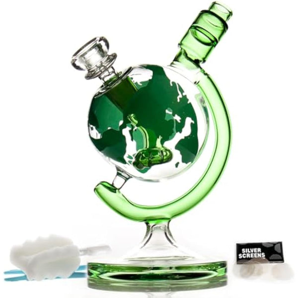 Green Bongs Glass Bong with Tornado percolate,Green Water Bongs with 14.5mm Bong Bowl Height 25cm Weight 400g Glass Pipe for Smoking Hookah Bongs Oil Rig Smoking Pipe Nicotine free