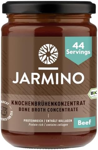 JARMINO Bone Broth Organic, Concentrate Beef Bone Broth440g, 44 Servings, Grazing & Grass-Fed Beef Stock, Keto Dairy Free Beef Broth Food