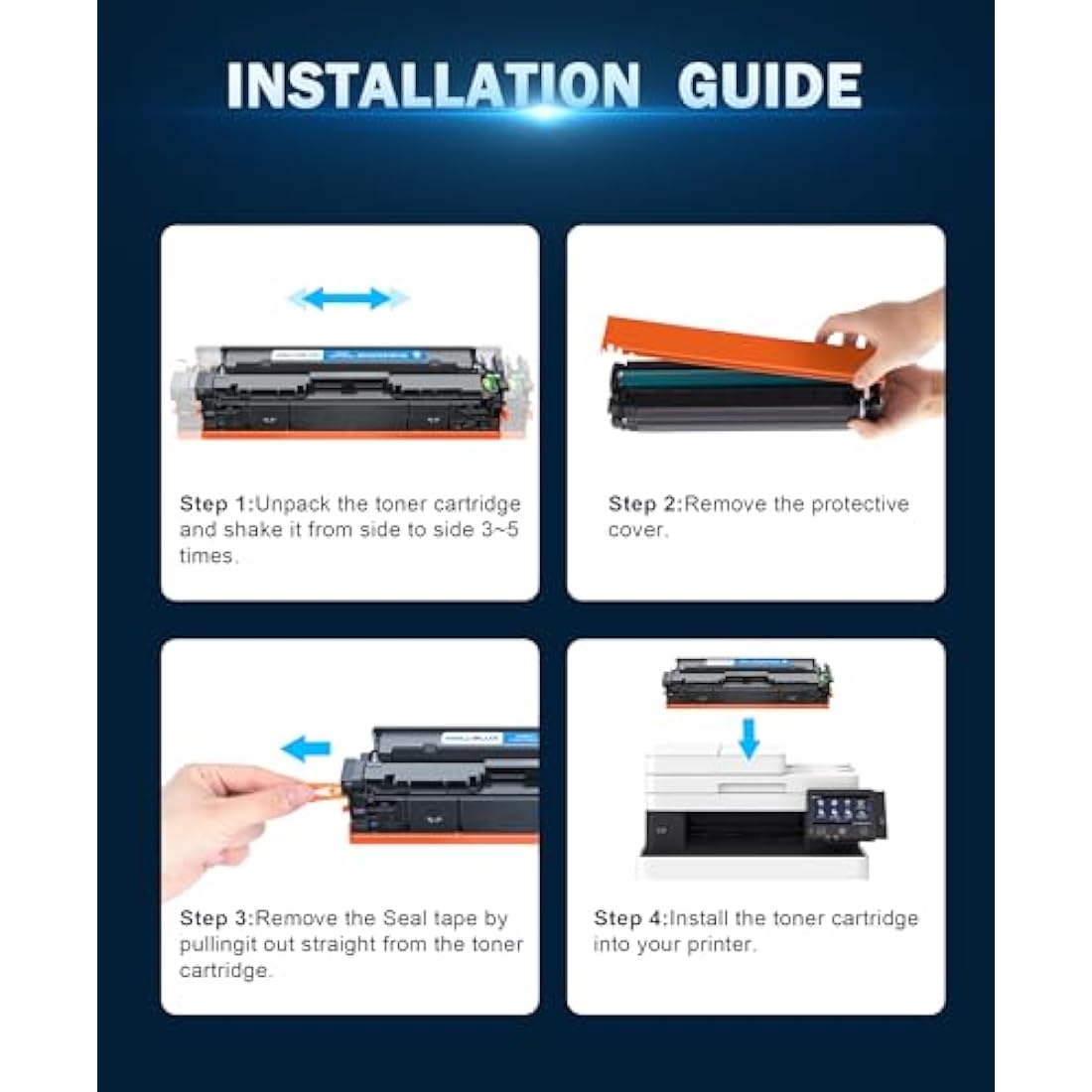 HALLOLUX 201A 201X Toner Cartridges - High Yield 4 Pack Replacement for HP 201X 201A Compatible with HP Color Laserj Pro MFP M252dw M277n M252n M274n M274dw Printers (Black Magenta Cyan Yellow)