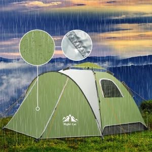 Night Cat Pop Up Tent for 3 4 Man: Waterproof Camping Tent Easy Set Up for Family Festival Camping Picnic in Garden Backyard Park