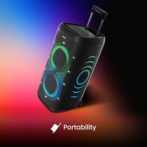 Hisense PARTY STORM, 300W Max Audio Power,15 Hrs long playtime,Karaoke Mode,Lighting effects, Wireless charge the phone, IPX4 Waterproof, Bluetooth 5.0