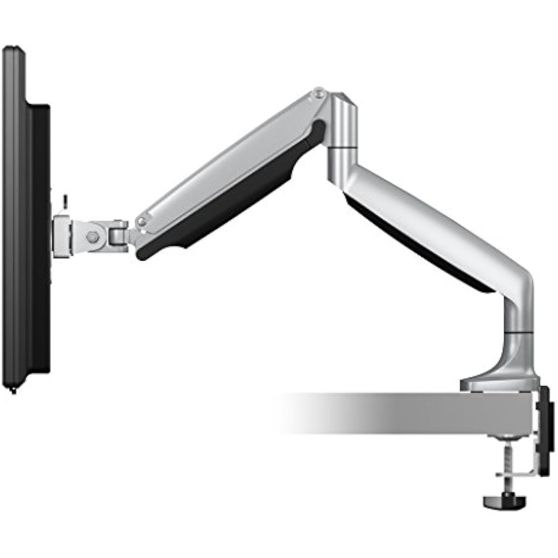 ICY BOX Monitor Mount for 1 Monitor up to 32 Inches (up to 9 kg, VESA 75 x 75/100 x 100), 2 Mounting Options, Swivel and Tilt, Cable Management, Ergonomic, Silver
