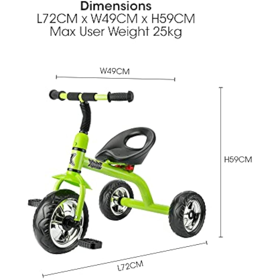 Xootz Tricycle for Kids, Trike Easy Clip and Portable