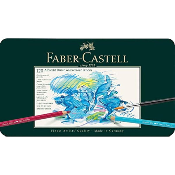 Faber-Castell Art & Graphic Albrecht Dürer Watercolour Pencil, Multicoloured, Tin Of 120, For Art, Craft, Drawing, Sketching, Home, School, University, Colouring