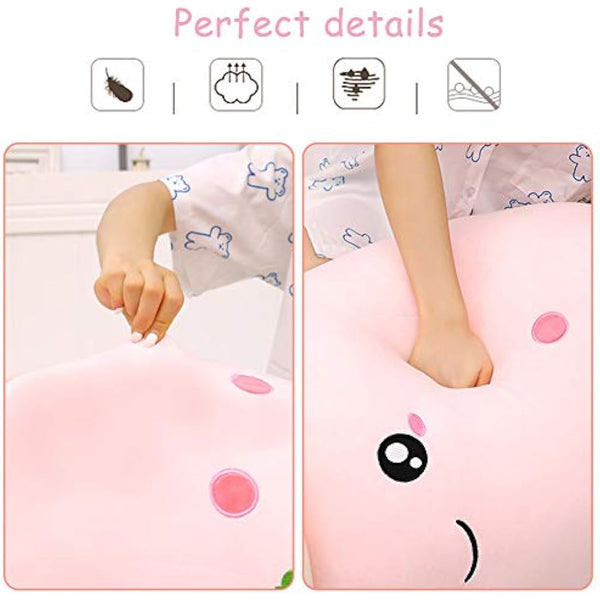AMOZO Cute Cartoon Boba Milk Tea Soft Plush Doll, Giant Boba Bubble Plushie Stuffed Tea Cup Pillow Gift Toys(Pink,35cm)