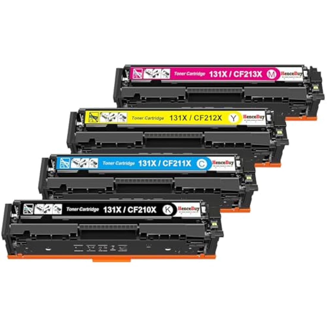 HenceBuy CF210X 131X Toner Cartridges Compatible for HP 131X CF210X CF210A 131A for HP LaserJet Pro 200 color MFP M276nw M276n M251n M251nw Black Cyan Magenta Yellow (4-Pack)