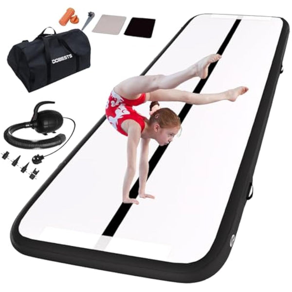 Inflatable Gymnastics Mat Tumbling Mat 6.6 ft 10 ft 13ft 16ft 20ft 4in/8in Thick Tumble Track Air Mat for Gymnastics For Home Kids Tumble Training Gymnastics/Yoga/Water/Dance
