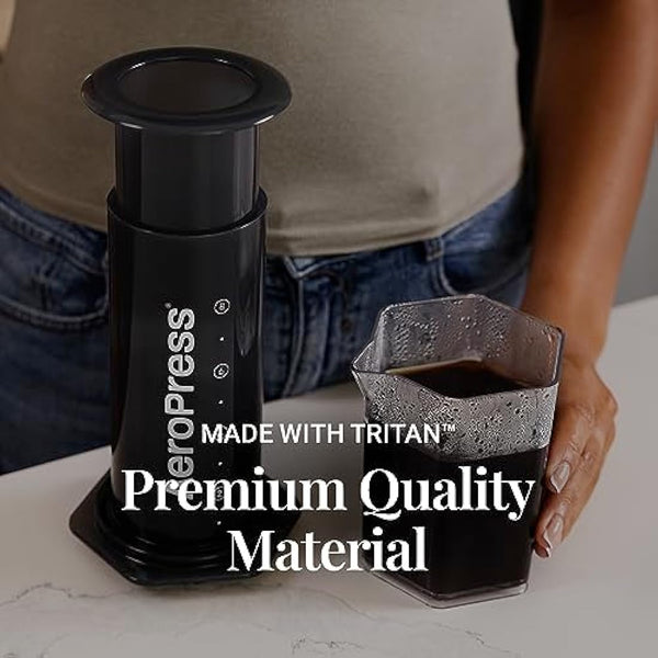 Aeropress Coffee Maker Carafe, 20 oz (600 ml) Capacity, Shatterproof Pour Over Coffee Carafe, Ideal for Original, Clear, and XL Presses, Compact and Travel-Friendly Design, Made in USA