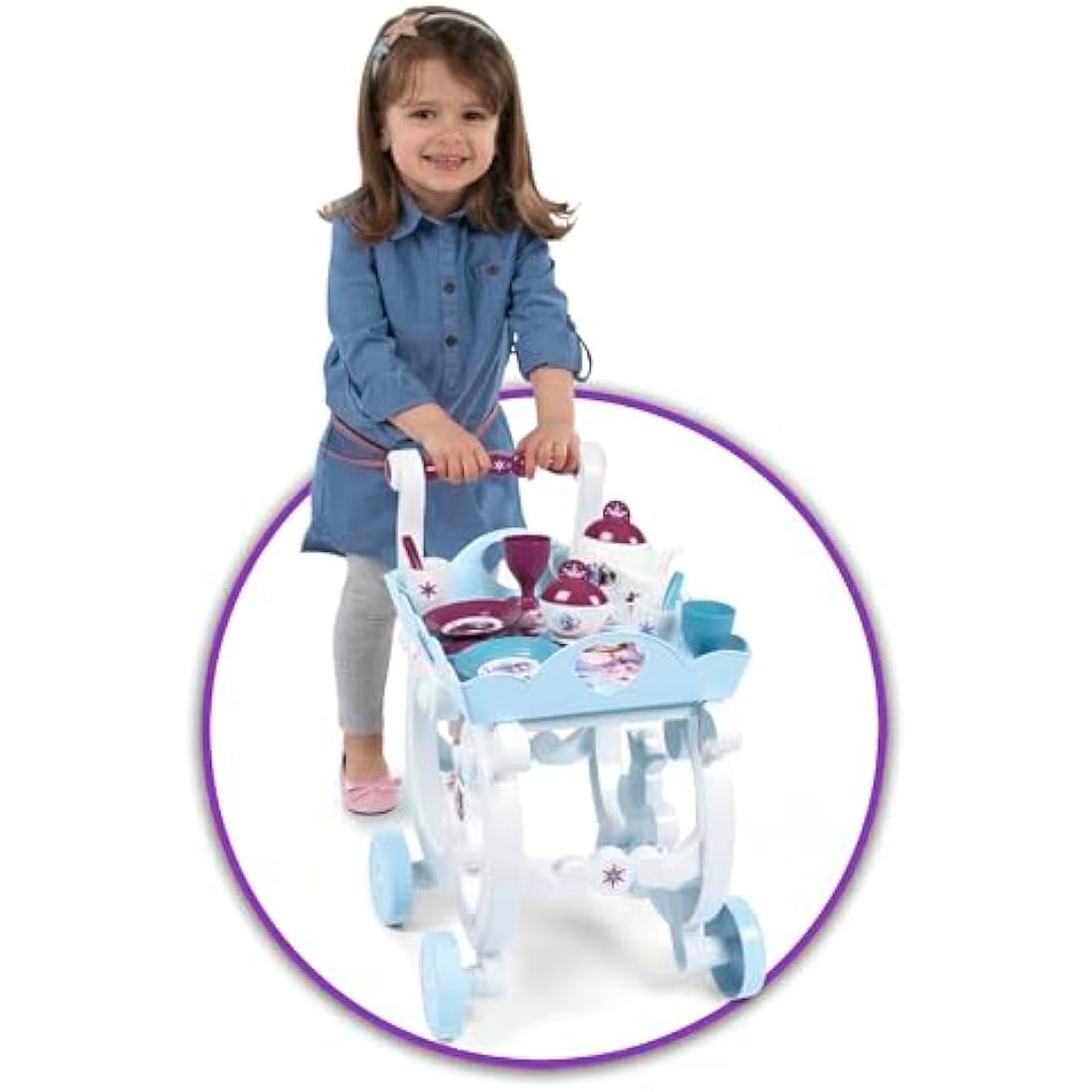 Disney Frozen 2 Pretend Play Kids Toy Tea Trolley Includes 17 Accessories Including Tea Set On Wheels, Play Cutlery and Removable Tray For Children From 3+