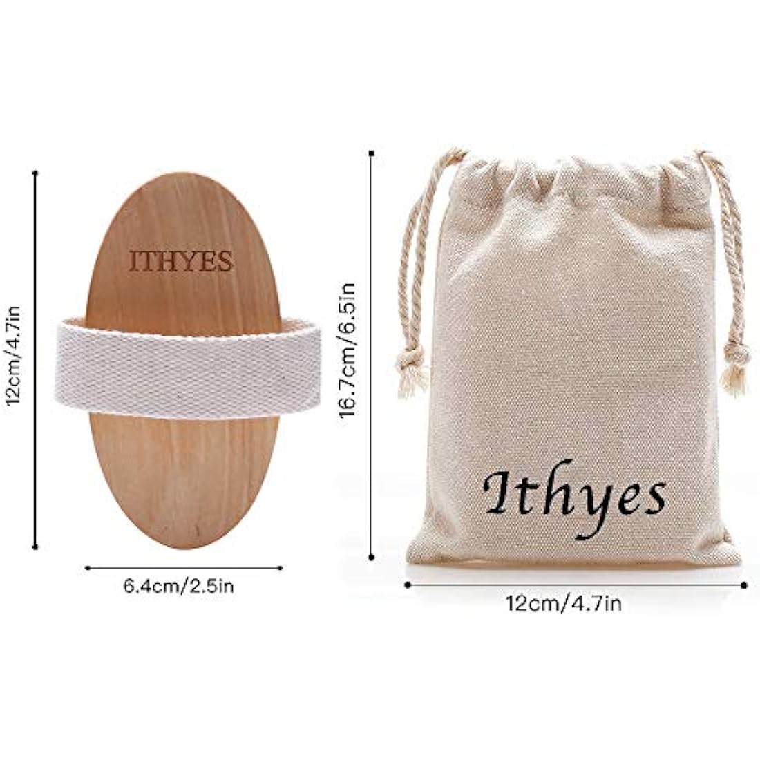 Ithyes Dry Brushing Body Brush Exfoliating Brush Natural Bristle Bath Brush for Remove Dead Skin Toxins Cellulite,Treatment,Improves Lymphatic Functions,Exfoliates,Stimulates Blood Circulation