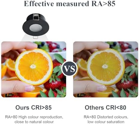 Sweier Waterproof Downlight Black,IP65 Recessed Ceiling Light Warm White 3000K,5W GU10 Downlights for Bathroom Ceiling,430Lumen LED Bathroom Spotlight,Cutout 68mm/2.68in,4 Pack