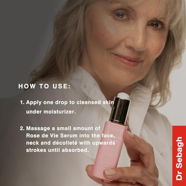 Dr Sebagh Rose de Vie Serum - 30 ml | Award-Winning Nourishing Anti-Aging Formula | Suitable for Dry, Mature, or Sensitive Skin | Designed to Soothe Redness & Irritation | Regenerating & Invigorating