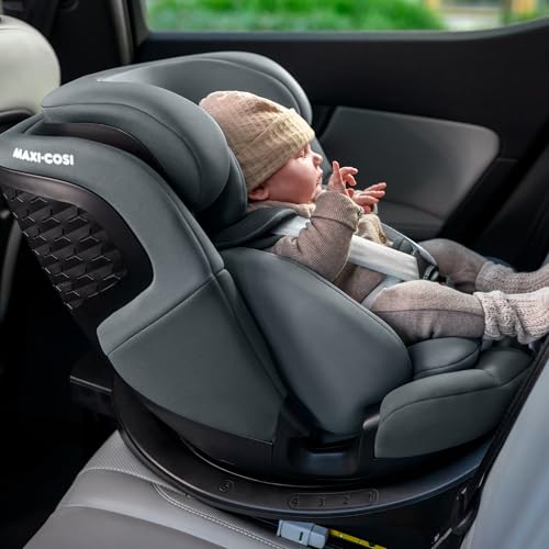 Maxi-Cosi Emerald S i-Size, 360 Swivel Car Seat, 0-12 Years 40-150cm, Multi-Age Baby Car Seat, Isofix 0-36 kg car seat, Rearfacing, 4 Recline Positions, G-Cell Side Impact Protection, Tonal Graphite