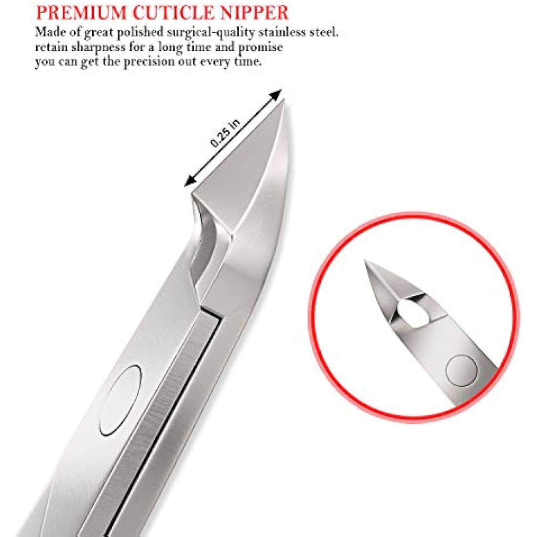 Jestilo Professional Cuticle Nippers Scissors Cutters, Removers Stainless Steel Best Nail Care Tool for Manicure and Pedicure (Silver)