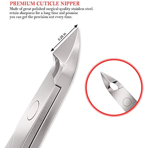 Jestilo Professional Cuticle Nippers Scissors Cutters, Removers Stainless Steel Best Nail Care Tool for Manicure and Pedicure (Silver)
