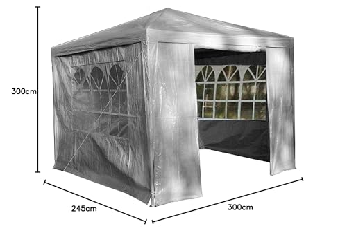 Gazebo with Sides Outdoor Waterproof Beach Party Festival Camping Tent Canopy Wedding Marquee Awning Shade 3mx3mx2.45m[Green]
