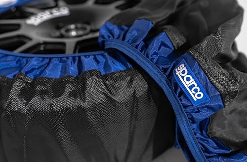 Sparco set of 2 textile snow chains for cars, easy to install, quiet and durable, approved, certified and reusable Sparco SnowShield, gloves included. (XXL)