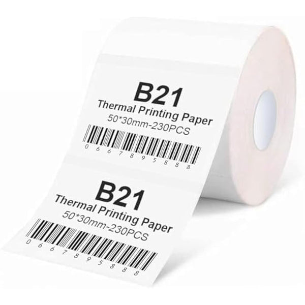 NIIMBOT Thermal Sticky Labels 50×30 mm (2×1.2") Compatible with B1/B21/B31/B3S/K2 Label Printer, Waterproof Labels Stickers for Home,Kitchen, Office, Organizing & Small Business, 1 Roll (White)