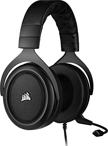 CORSAIR HS55 SURROUND Lightweight Multiplatform Wired Gaming Headset – Dolby 7.1 Surround Sound – iCUE Compatible – PC, Mac, PS5, PS4, Xbox, Nintendo Switch, Mobile – Carbon