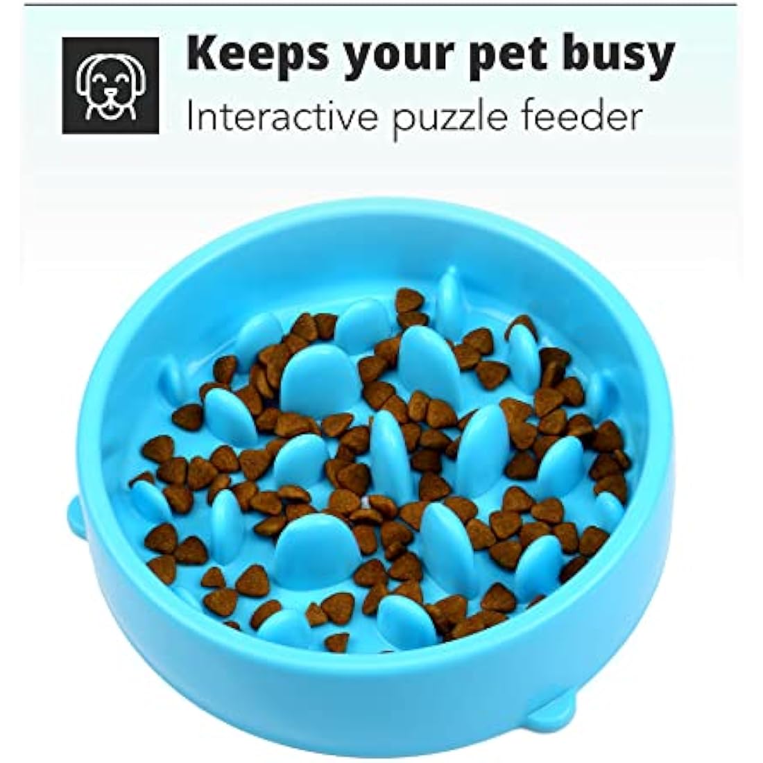 H&S Slow Feeder Dog Bowl - Dog Slow Feeder Bowl - Gradual Feeding Bowls For Dogs Cat Puppy - Anti Gulp - Prevent Food Overeating & Bloating - Small or Large