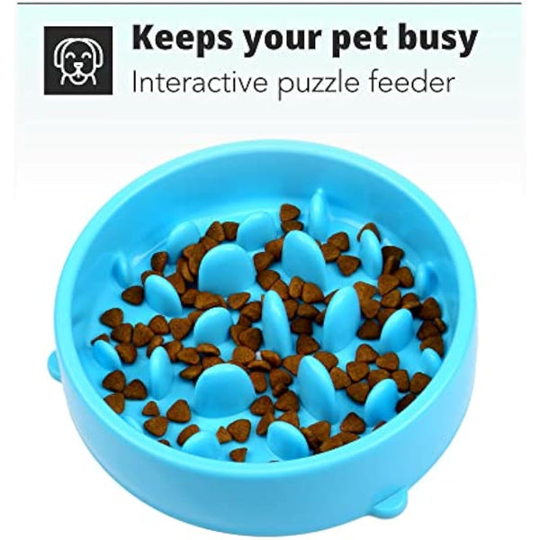 H&S Slow Feeder Dog Bowl - Dog Slow Feeder Bowl - Gradual Feeding Bowls For Dogs Cat Puppy - Anti Gulp - Prevent Food Overeating & Bloating - Small or Large