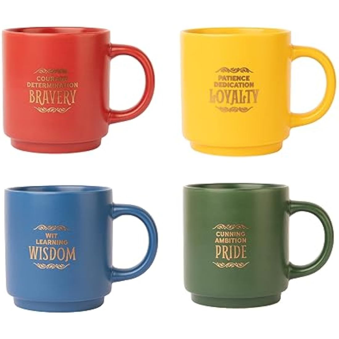 Grupo Erik Mugs Set of 4 - Harry Potter Merchandise | Stacking Mugs with Stand 10.8 oz - 300ml Coffee Cups Espresso | Harry Potter Gifts for Friends